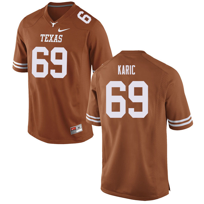 Men #69 Andrej Karic Texas Longhorns College Football Jerseys Sale-Orange